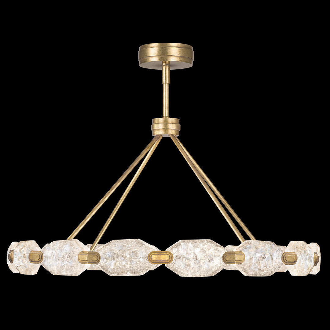 Fine Art Handcrafted Lighting Allison Paladino 48.5"W Round Pendant in Warm Gold Leaf (873140-2ST)