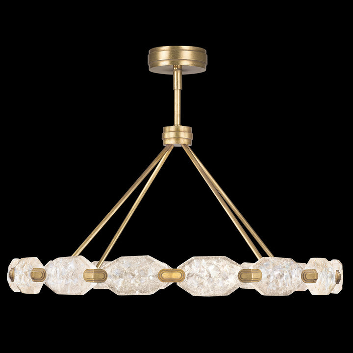 Fine Art Handcrafted Lighting Allison Paladino 48.5"W Round Pendant in Warm Gold Leaf (873140-2ST)
