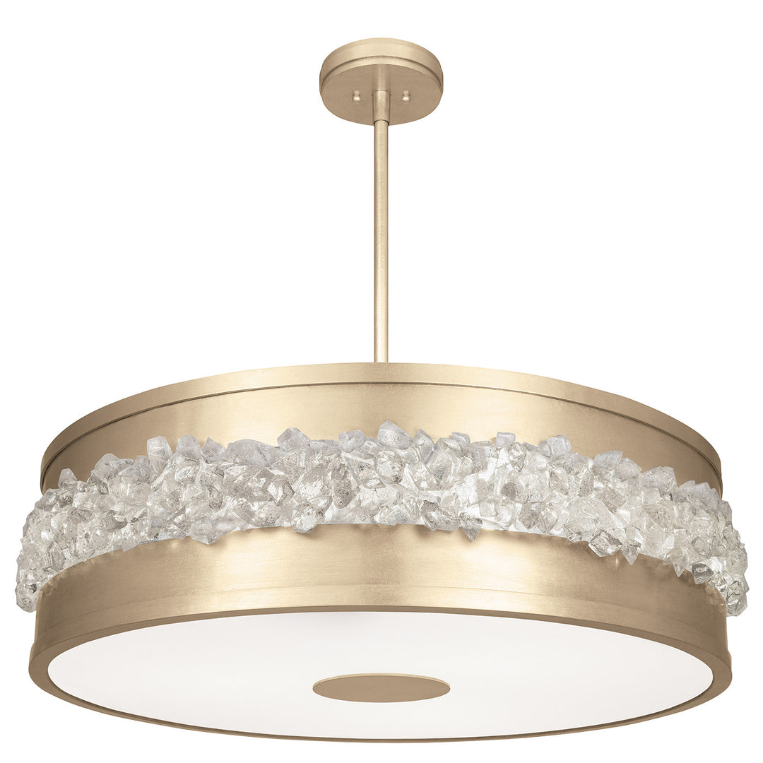 Fine Art Handcrafted Lighting Arctic Halo 32"W Round Pendant 876340 in Standard Soft Gold Leaf (876340-1ST)