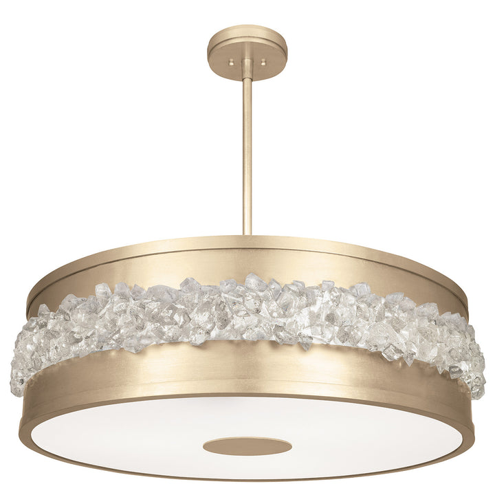 Fine Art Handcrafted Lighting Arctic Halo 32"W Round Pendant 876340 in Standard Soft Gold Leaf (876340-1ST)