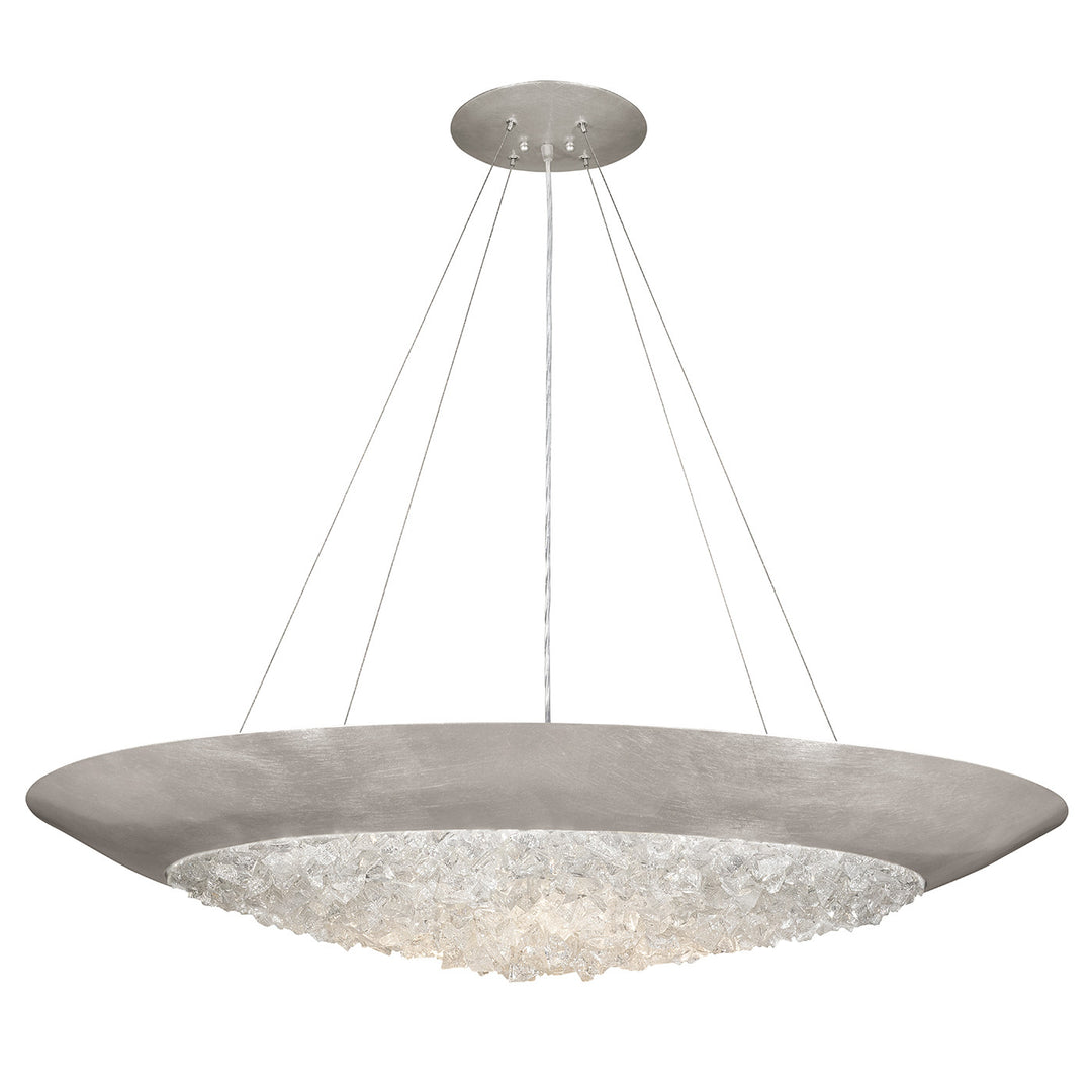 Fine Art Handcrafted Lighting Arctic Halo 44"W Round Pendant in Standard Silver Leaf (876540ST)