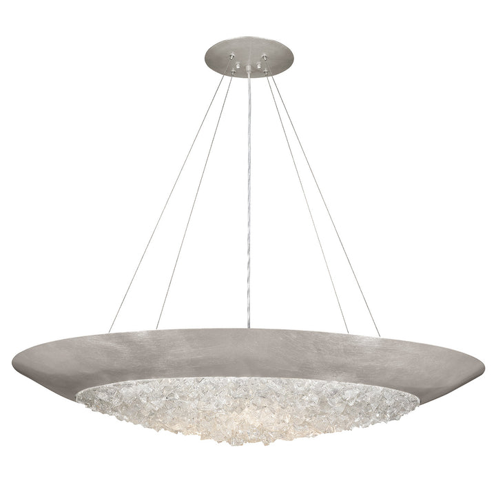 Fine Art Handcrafted Lighting Arctic Halo 44"W Round Pendant in Standard Silver Leaf (876540ST)