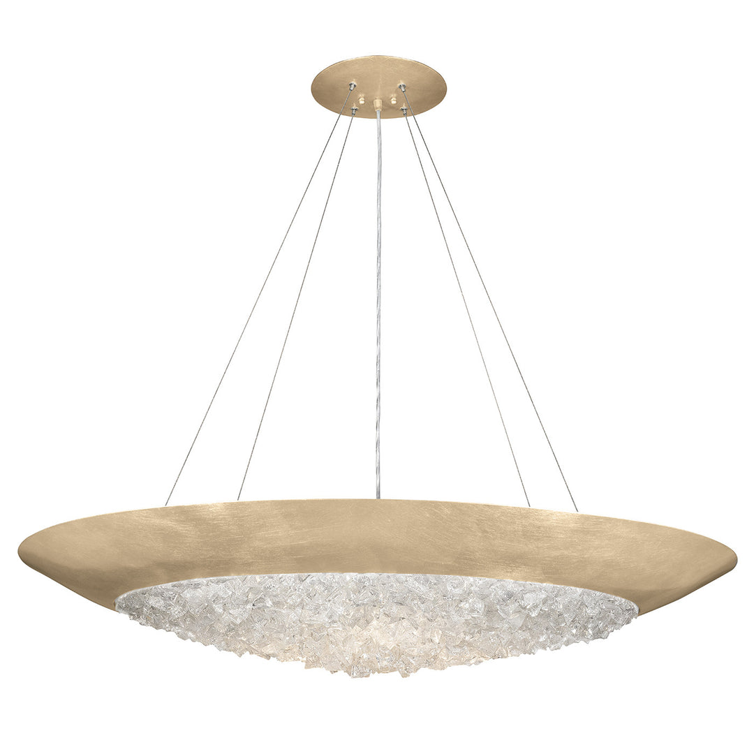 Fine Art Handcrafted Lighting Arctic Halo 44"W Round Pendant in Standard Soft Gold Leaf (876540-1ST)