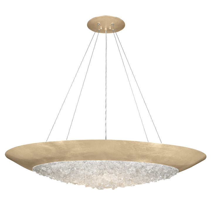 Fine Art Handcrafted Lighting Arctic Halo 44"W Round Pendant in Standard Soft Gold Leaf (876540-1ST)