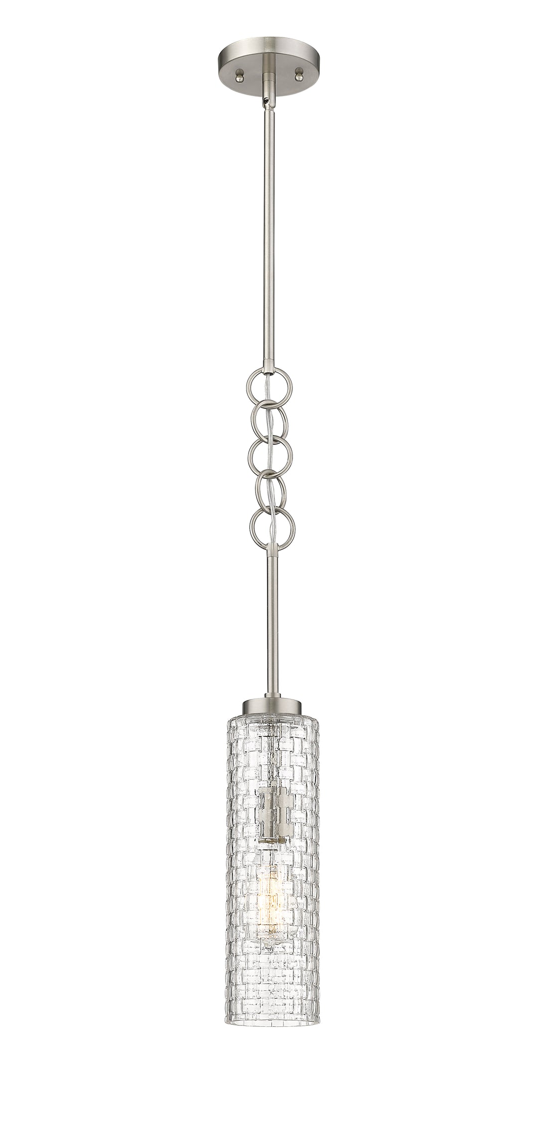 Innovations Lighting Wexford Mini Pendant Mini Pendant Innovations Lighting Brushed Satin Nickel Transparent Clear Basket Weave Wexford 4