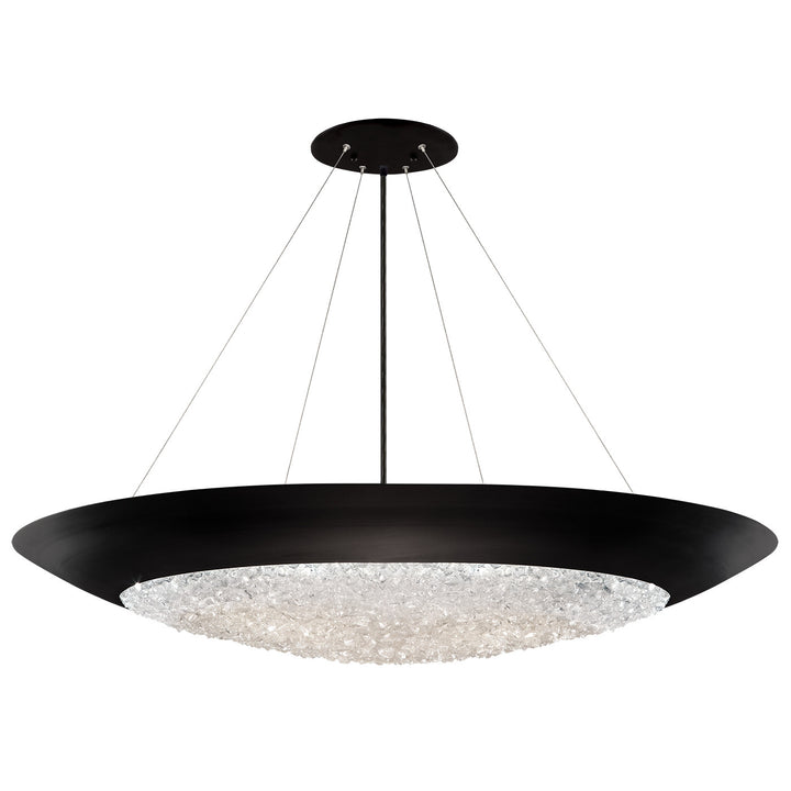 Fine Art Handcrafted Lighting Arctic Halo 44"W Round Pendant in Matte Black (876540-2ST)