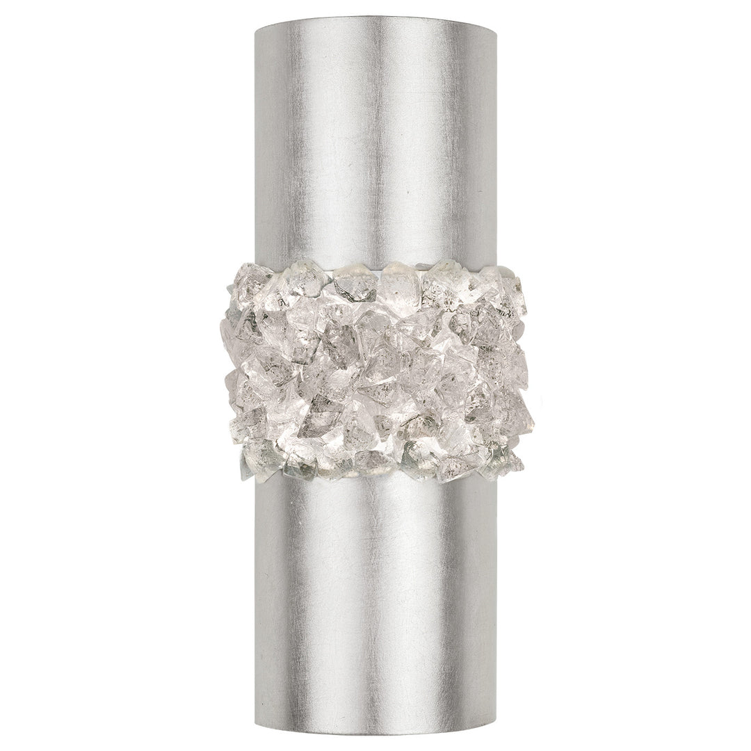 Fine Art Handcrafted Lighting Arctic Halo 14"H Sconce in Standard Silver Leaf (876650ST)