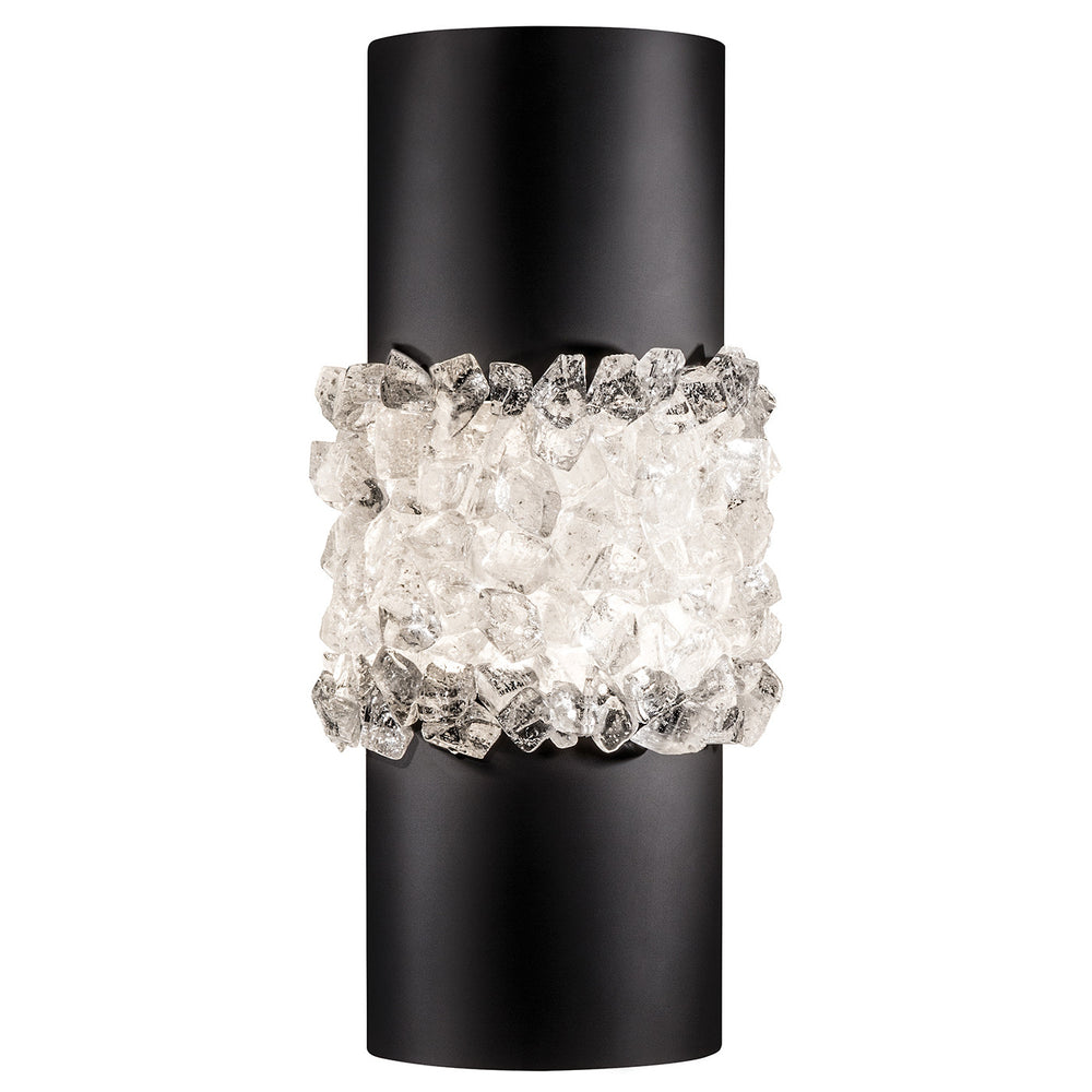 Fine Art Handcrafted Lighting Arctic Halo 14"H Sconce in Matte Black (876650-2ST)