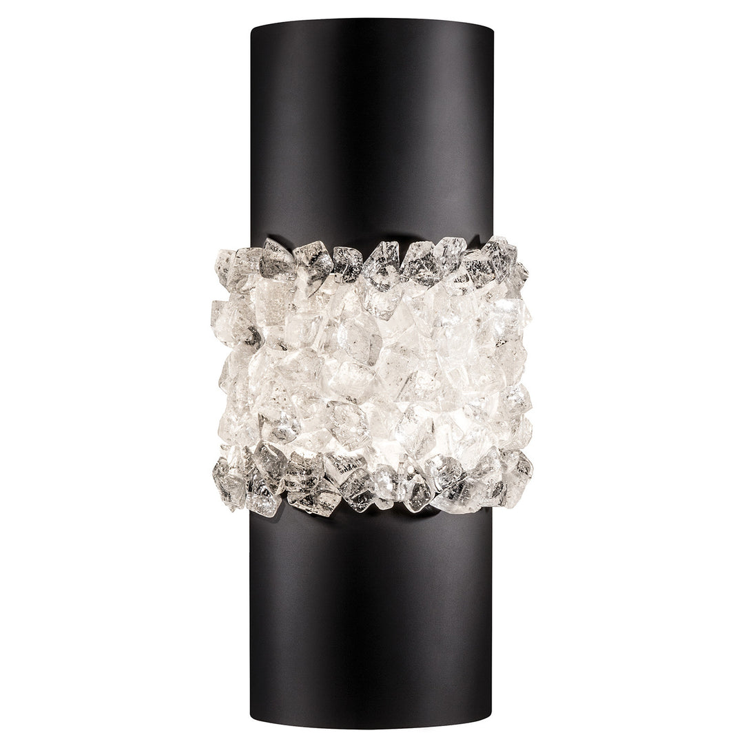 Fine Art Handcrafted Lighting Arctic Halo 14"H Sconce in Matte Black (876650-2ST)