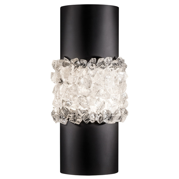 Fine Art Handcrafted Lighting Arctic Halo 14"H Sconce in Matte Black (876650-2ST)