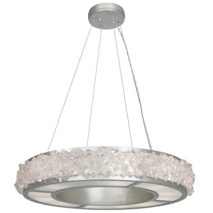 Fine Art Handcrafted Lighting Arctic Halo 30"W Round Pendant in Standard Silver Leaf (878140ST)