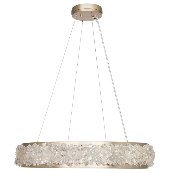 Fine Art Handcrafted Lighting Arctic Halo 30"W Round Pendant in Standard Soft Gold Leaf (878140-1ST)