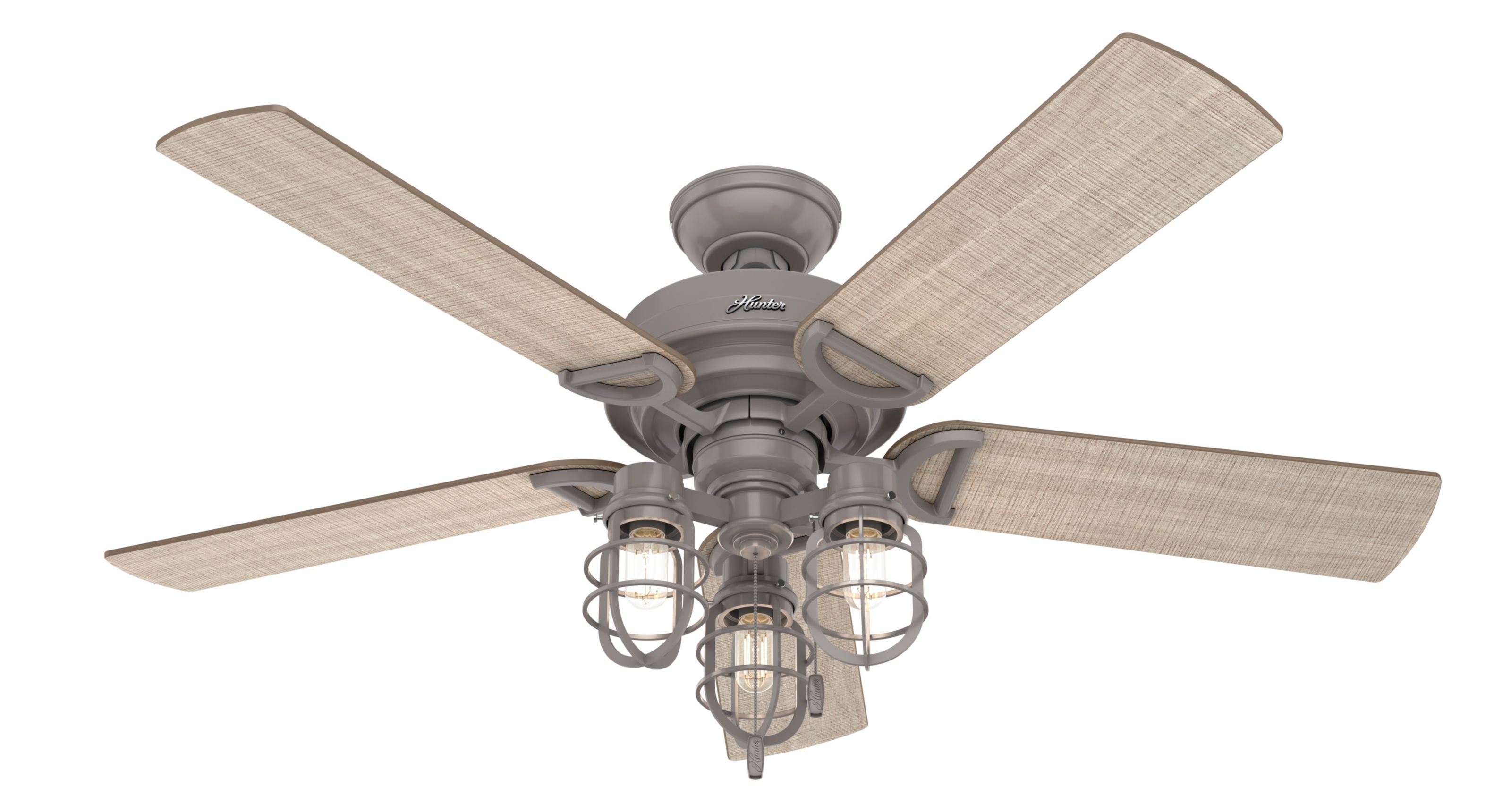 Hunter 52 inch Starklake Damp Rated Ceiling Fan with LED Light Kit and Pull Chain Ceiling Fan Hunter   