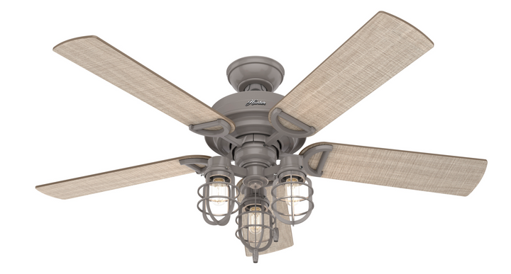 Hunter 52 inch Starklake Damp Rated Ceiling Fan with LED Light Kit and Pull Chain Indoor Ceiling Fans Hunter   