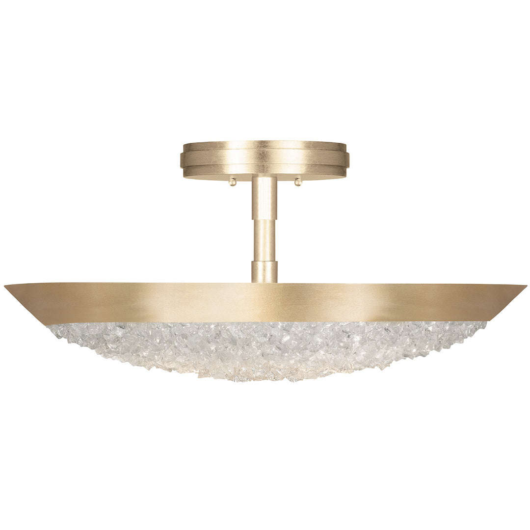 Fine Art Handcrafted Lighting Arctic Halo 20"W Round Semi-Flush Mount in Standard Soft Gold Leaf (880040-1ST)