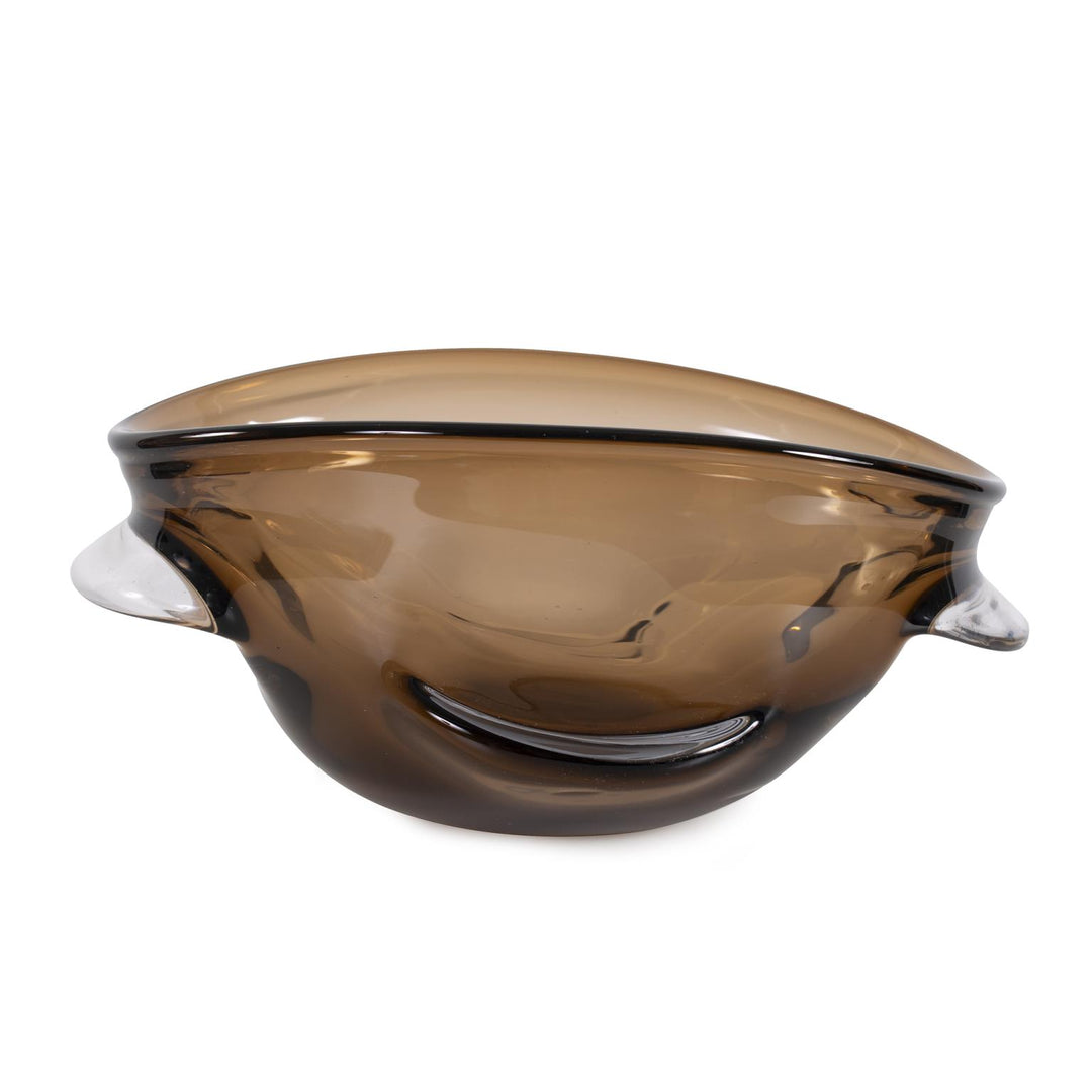 Howard Elliott Smokey Umber Glass Bowl