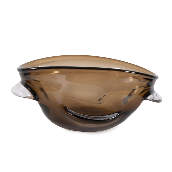 Howard Elliott Smokey Umber Glass Bowl