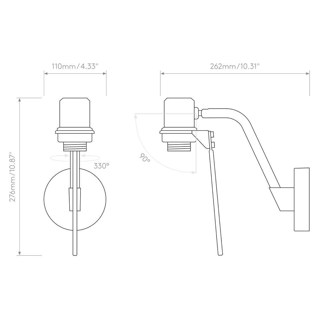 Astro Lighting Edward Wall dimension diagram