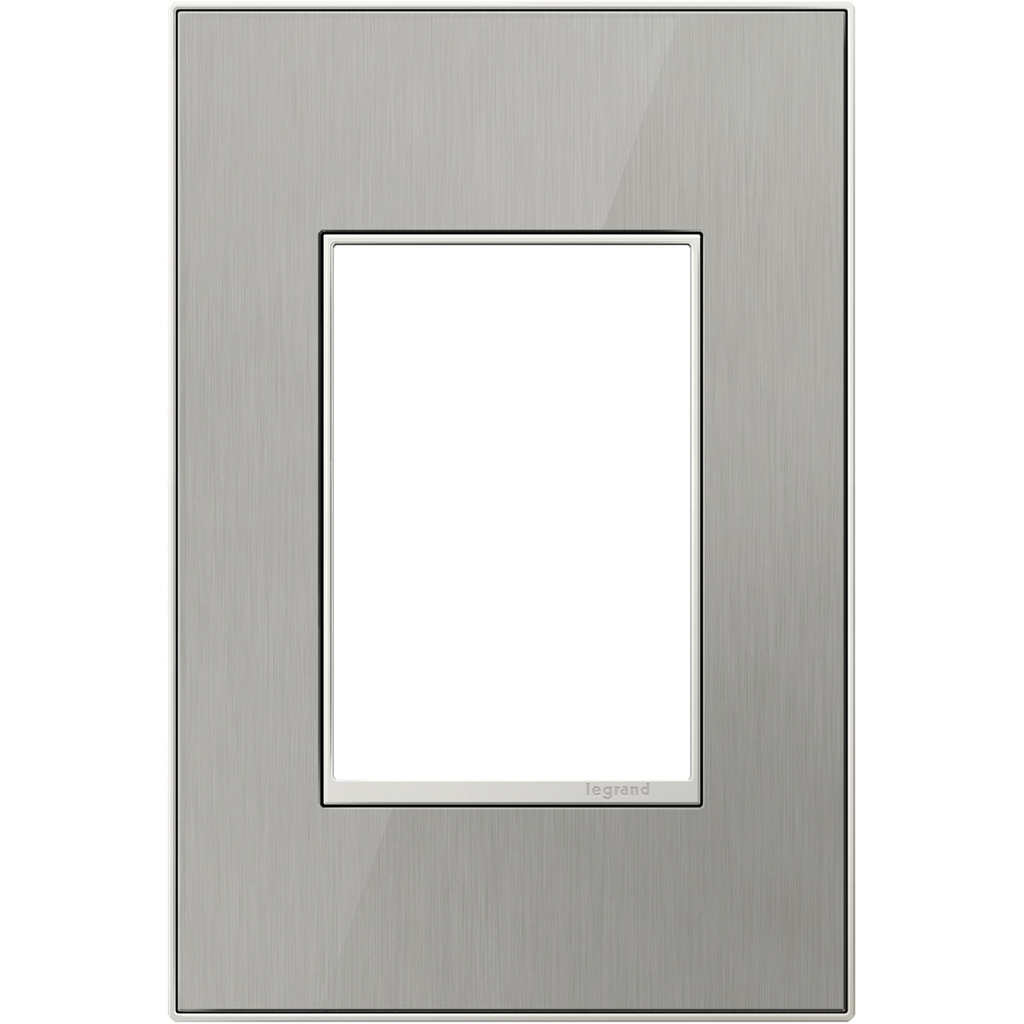 Legrand adorne Brushed Stainless 1-Gang + wall plate