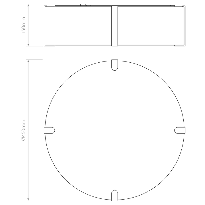 Astro Lighting Elba Round 450 dimension diagram
