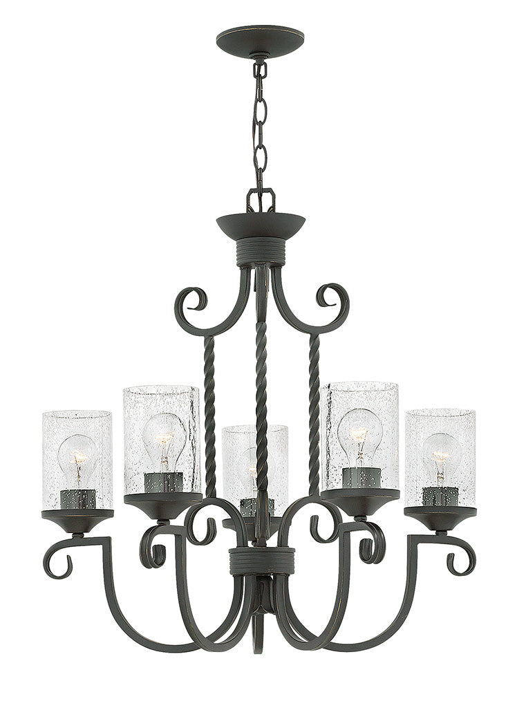 Hinkley Casa Chandelier Chandeliers Hinkley Olde Black with Clear Seedy glass 25.0x25.0x25.5