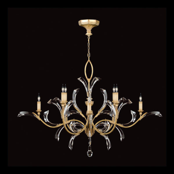 Fine Art Handcrafted Lighting Beveled Arcs 57"W Round Chandelier in Muted Gold Leaf (761640ST)