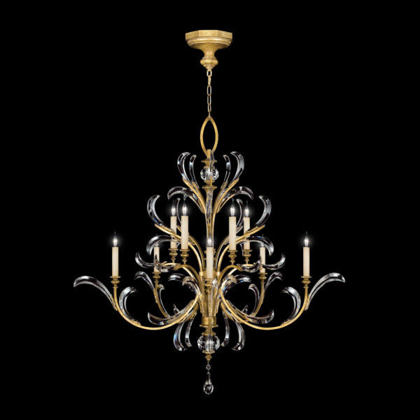 Fine Art Handcrafted Lighting Beveled Arcs 56"W Round Chandelier 701340 in Muted Gold Leaf (760640ST)