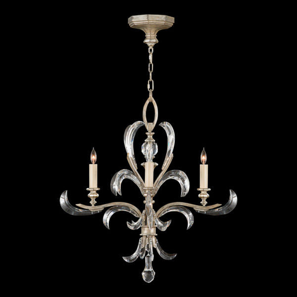 Fine Art Handcrafted Lighting Beveled Arcs 28"W Round Chandelier in Warm Muted Silver Leaf (701540ST)