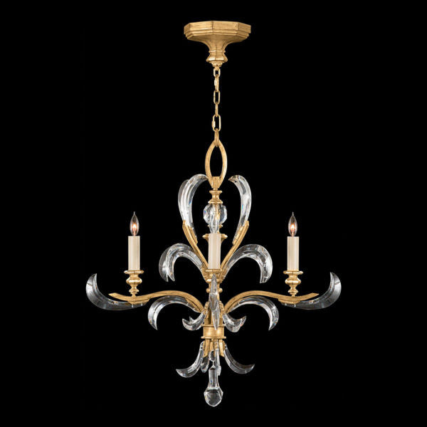 Fine Art Handcrafted Lighting Beveled Arcs 28"W Round Chandelier in Muted Gold Leaf (760840ST)
