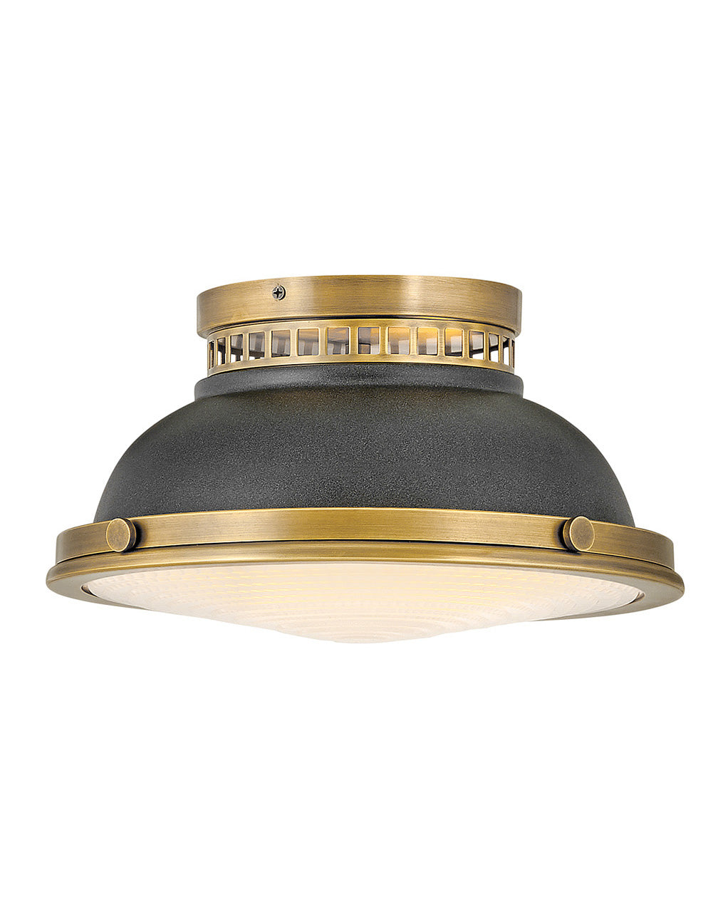 Hinkley Emery Flush Mount Flush Mount Ceiling Light Hinkley Heritage Brass with Aged Zinc accents 12.75x12.75x6.75 