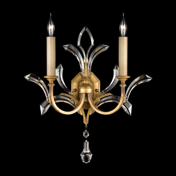Fine Art Handcrafted Lighting Beveled Arcs 22"H Sconce in Muted Gold Leaf (761350ST)