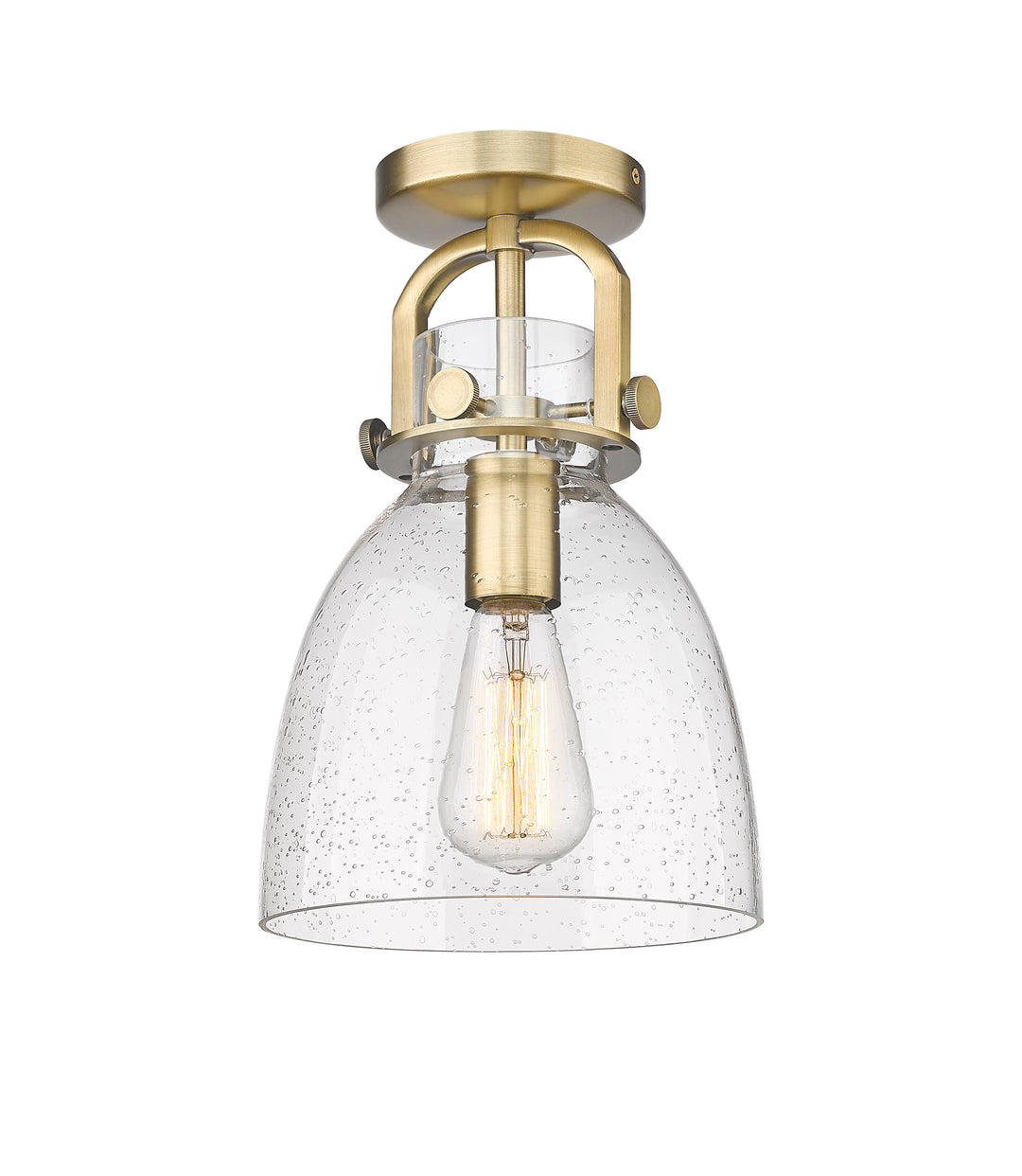 Innovations Lighting Newton Bell 8" Flush Mount - Brushed Brass