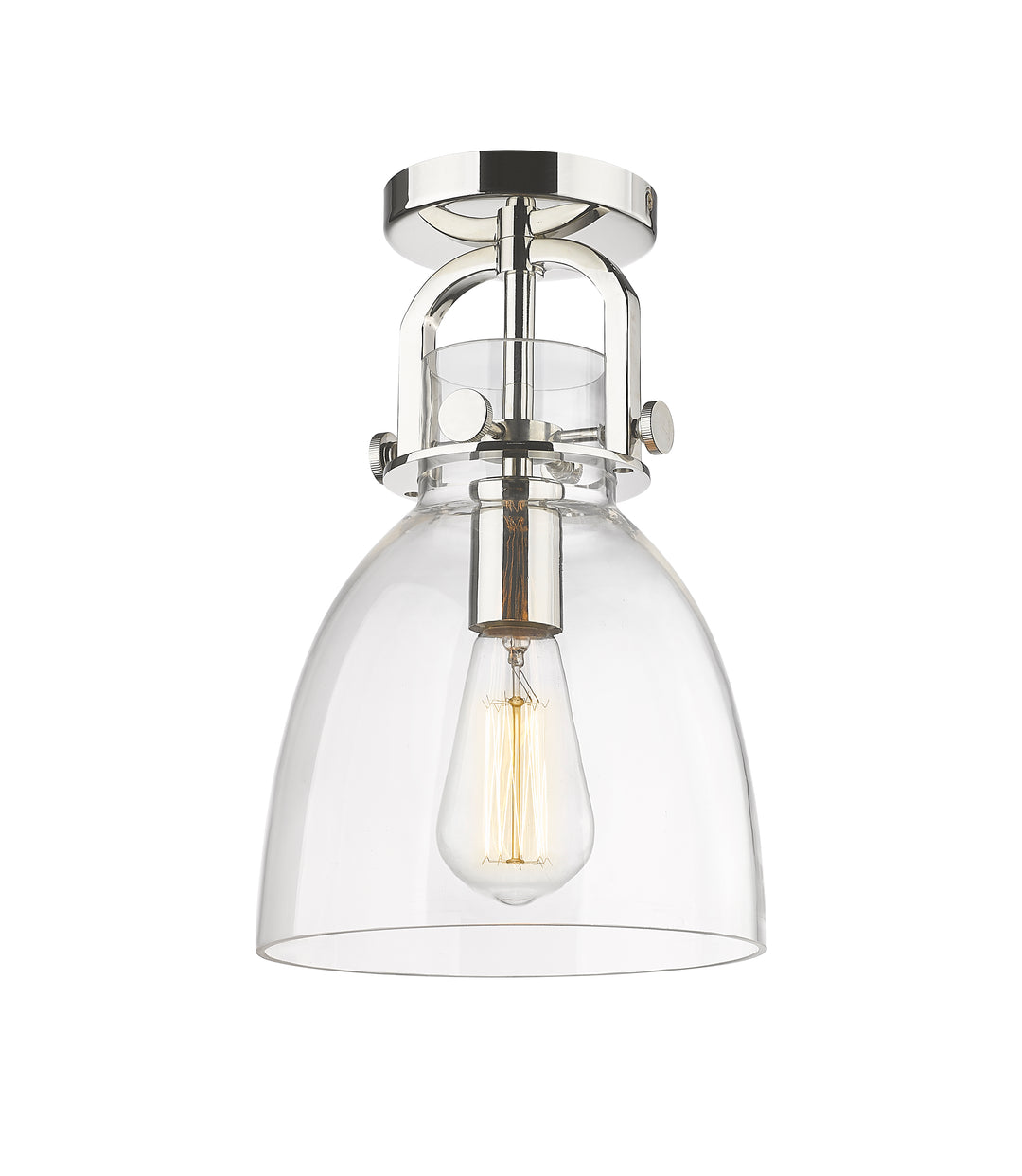 Innovations Lighting Newton Bell 8" Flush Mount - Polished Nickel
