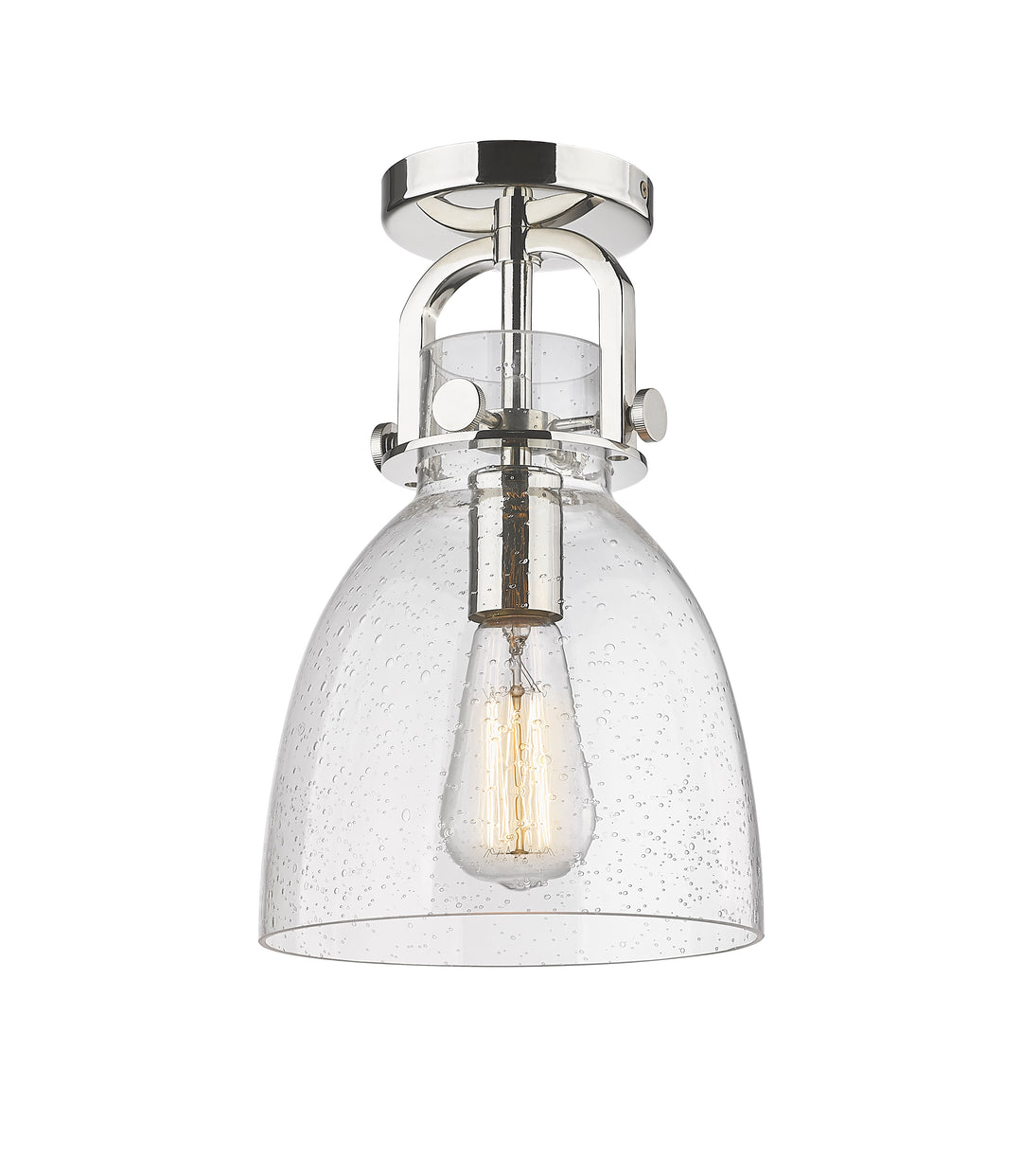 Innovations Lighting Newton Bell 8" Flush Mount - Polished Nickel