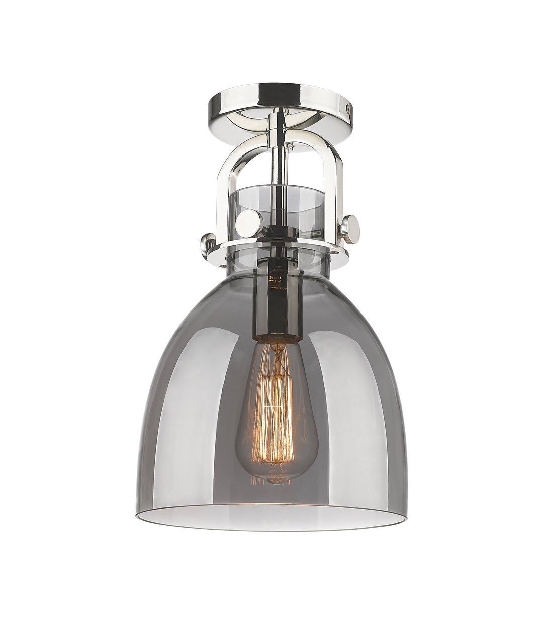 Innovations Lighting Newton Bell 8" Flush Mount - Polished Nickel