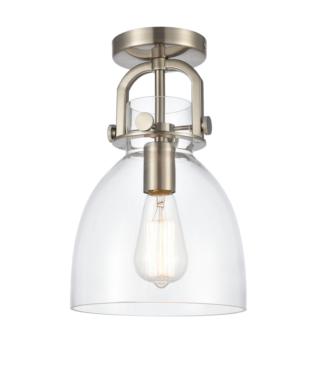Innovations Lighting Newton Bell 8" Flush Mount - Satin Nickel
