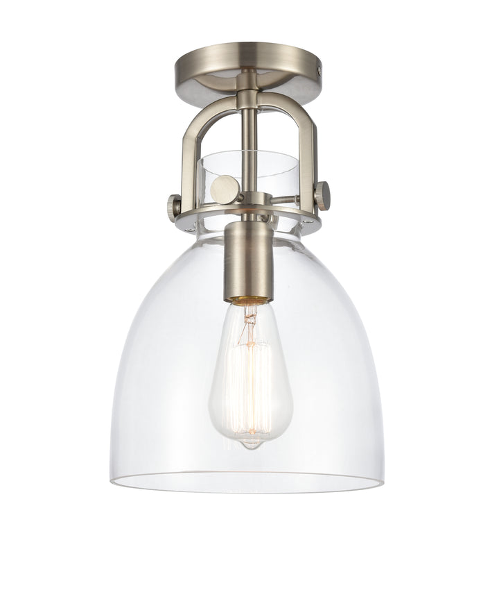Innovations Lighting Newton Bell 8" Flush Mount - Satin Nickel