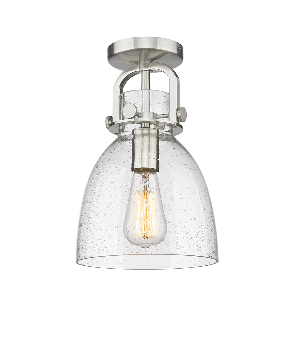 Innovations Lighting Newton Bell 8" Flush Mount - Satin Nickel