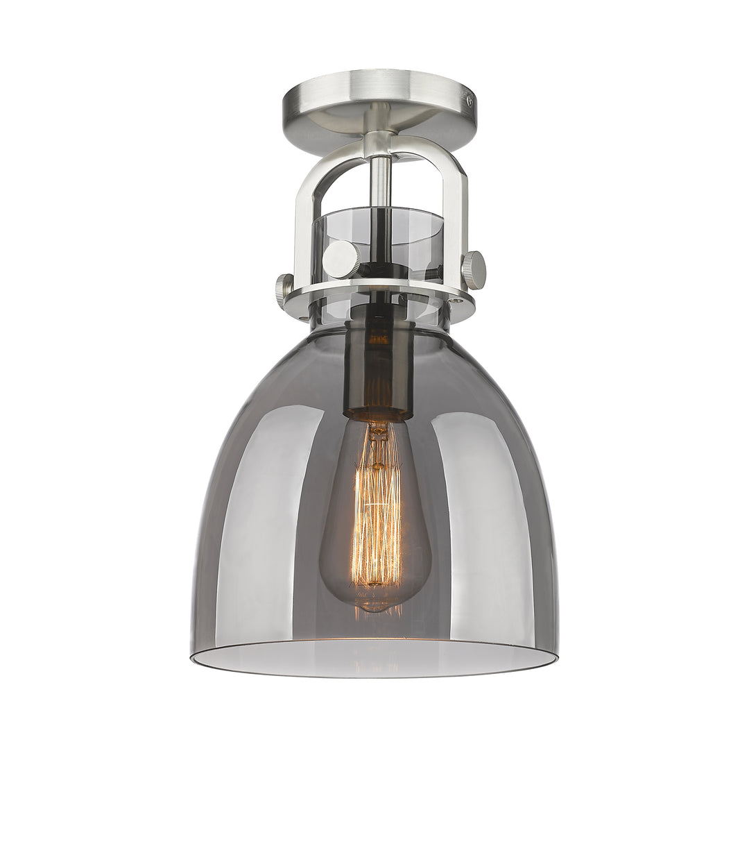 Innovations Lighting Newton Bell 8" Flush Mount - Satin Nickel