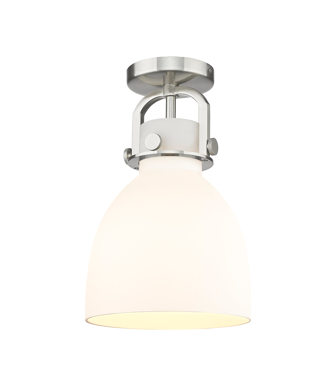 Innovations Lighting Newton Bell 8" Flush Mount - Satin Nickel