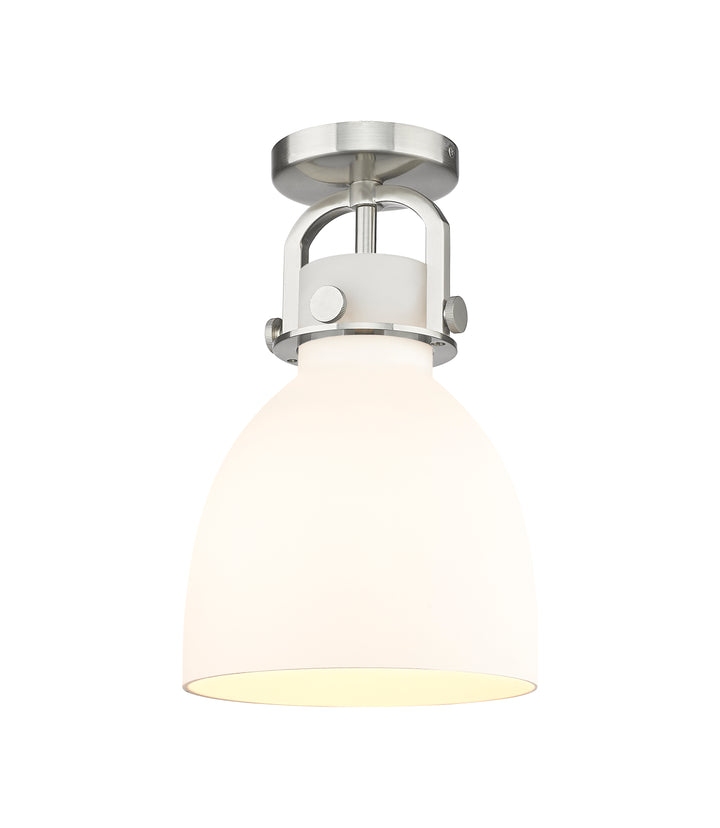 Innovations Lighting Newton Bell 8" Flush Mount - Satin Nickel