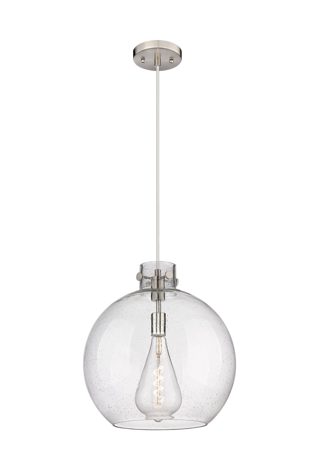 Innovations Lighting Newton Sphere 16" Pendant - Brushed Satin Nickel Pendants Innovations Lighting Seedy ; Glass Type: Transparent  