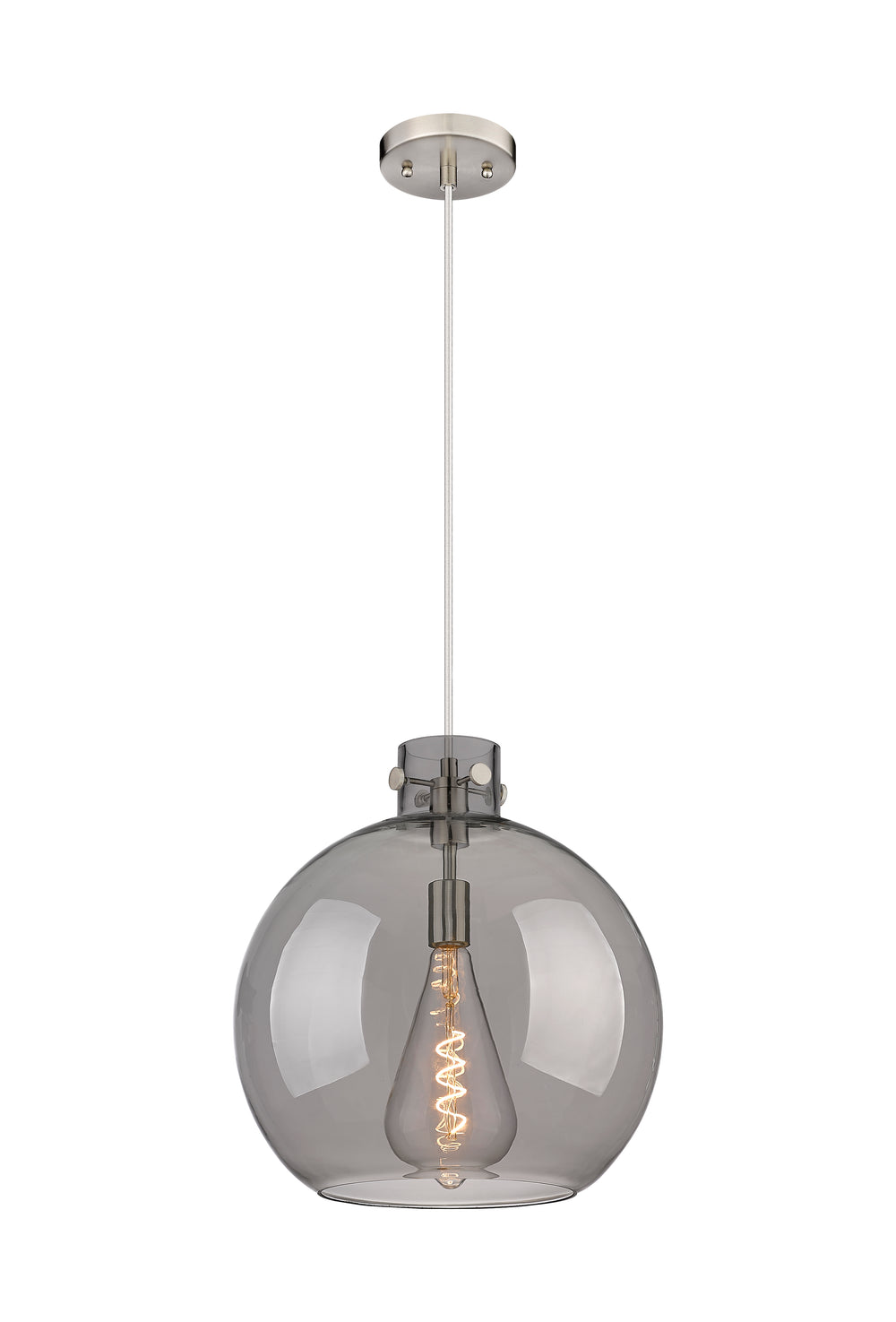 Innovations Lighting Newton Sphere 16" Pendant - Brushed Satin Nickel Pendants Innovations Lighting Light Smoke ; Glass Type: Transparent  