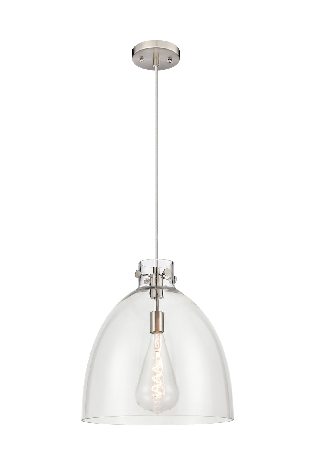 Innovations Lighting Newton Bell 16" Pendant - Satin Nickel Pendants Innovations Lighting   