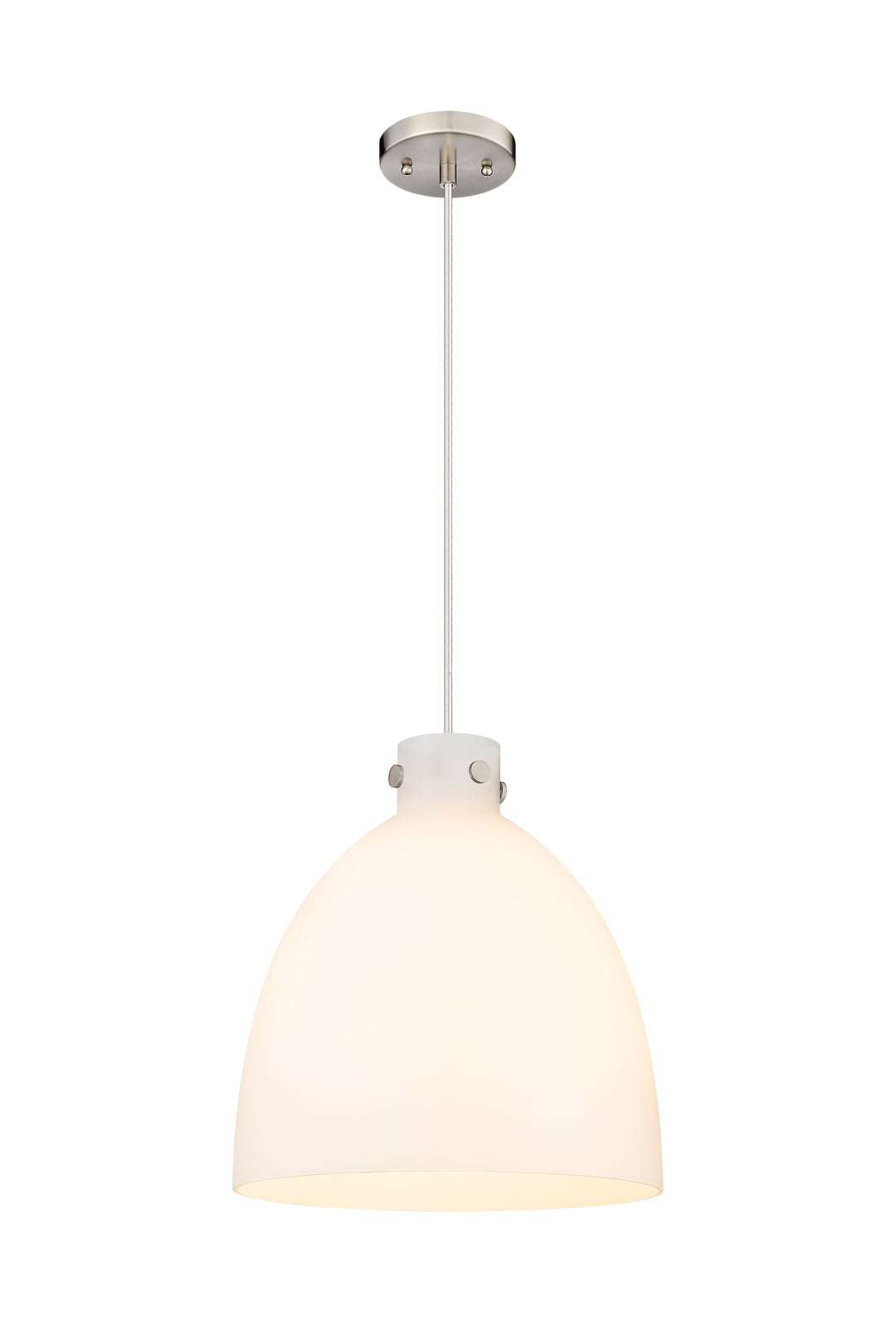 Innovations Lighting Newton Bell 16" Pendant - Satin Nickel Pendants Innovations Lighting   