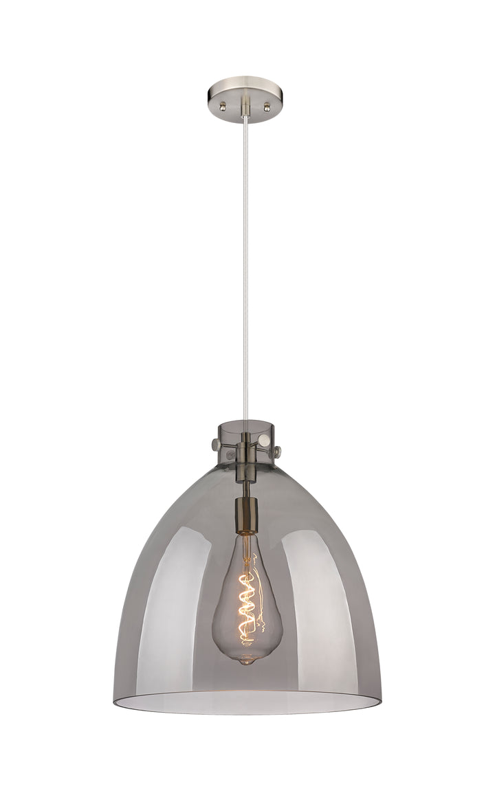 Innovations Lighting Newton Bell 18" Pendant - Satin Nickel Pendants Innovations Lighting   