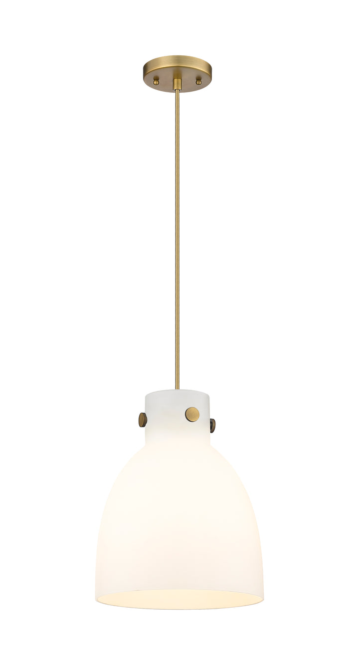 Innovations Lighting Newton Bell 10" Pendant - Brushed Brass Pendants Innovations Lighting White ; Glass Type: Frosted  