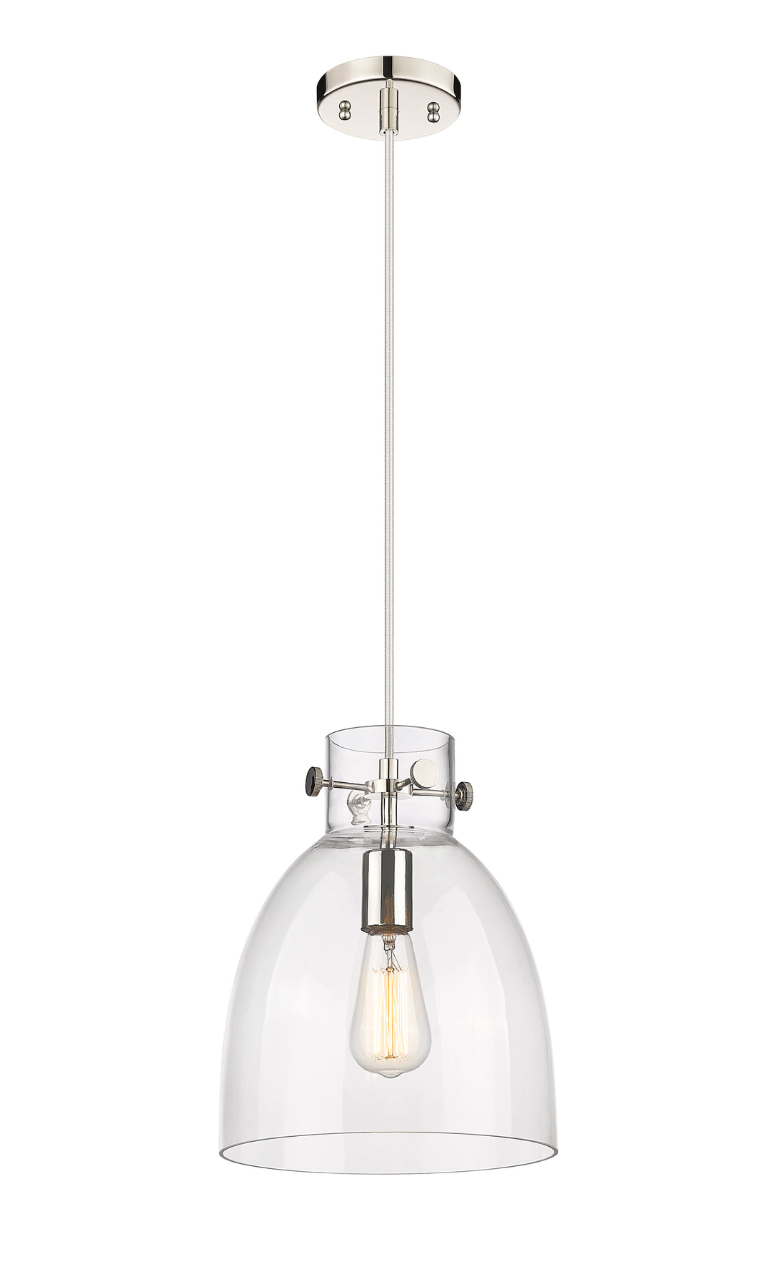 Innovations Lighting Newton Bell 10" Pendant - Polished Nickel Pendants Innovations Lighting Clear ; Glass Type: Clear  