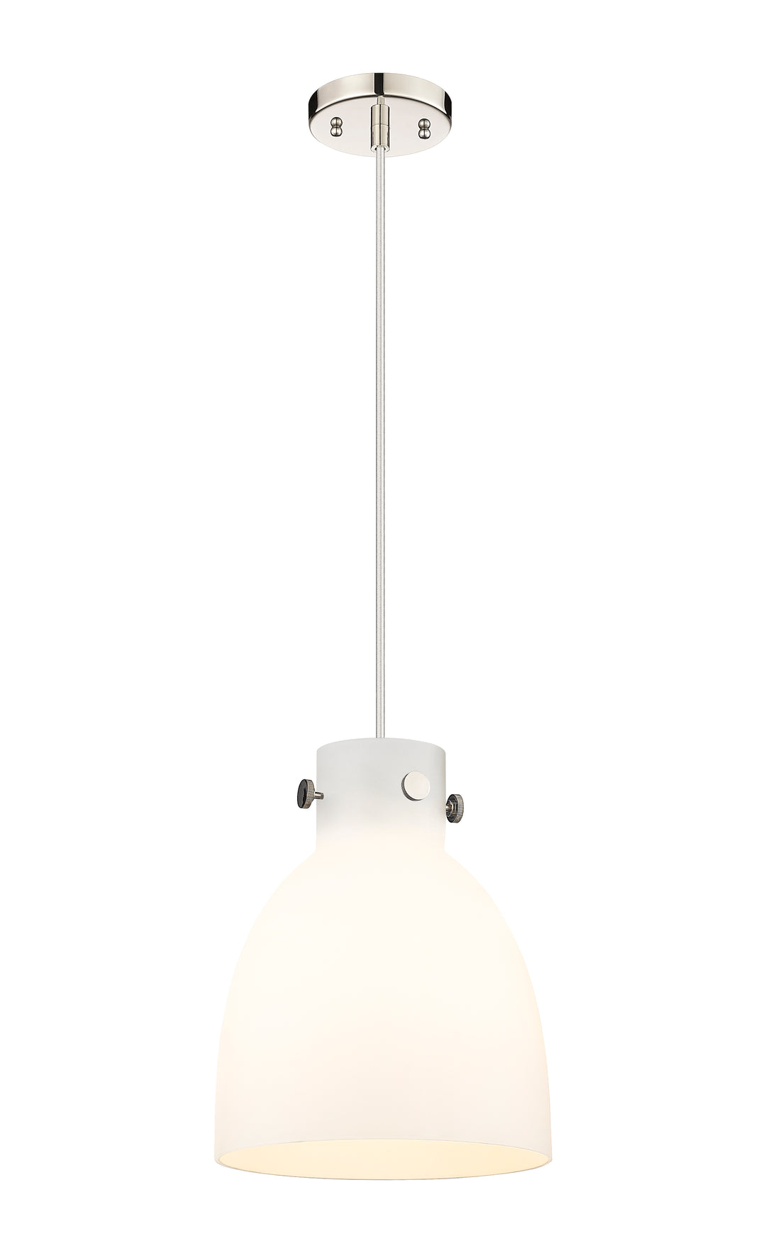 Innovations Lighting Newton Bell 10" Pendant - Polished Nickel Pendants Innovations Lighting White ; Glass Type: Frosted  