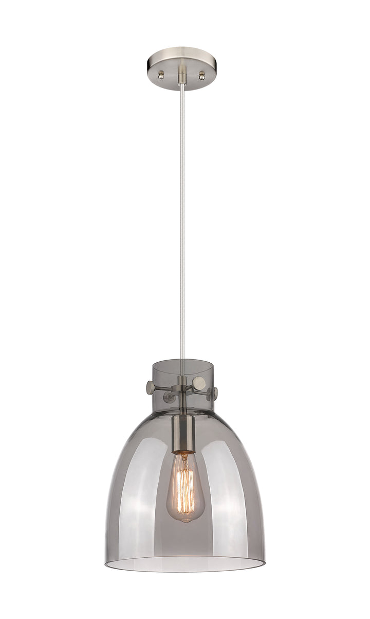 Innovations Lighting Newton Bell 10" Pendant - Satin Nickel Pendants Innovations Lighting Light Smoke ; Glass Type: Smoked  